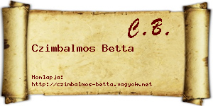 Czimbalmos Betta névjegykártya